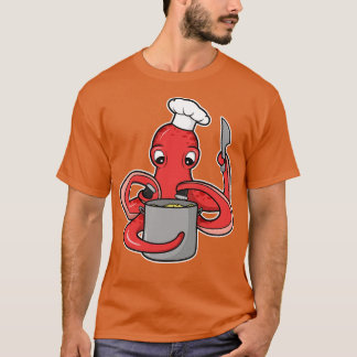 Camiseta El pulpo como cocinero con cuchillo saudita