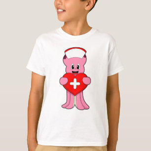 Camiseta El pulpo como enfermera con corazón