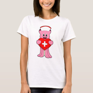 Camiseta El pulpo como enfermera con corazón
