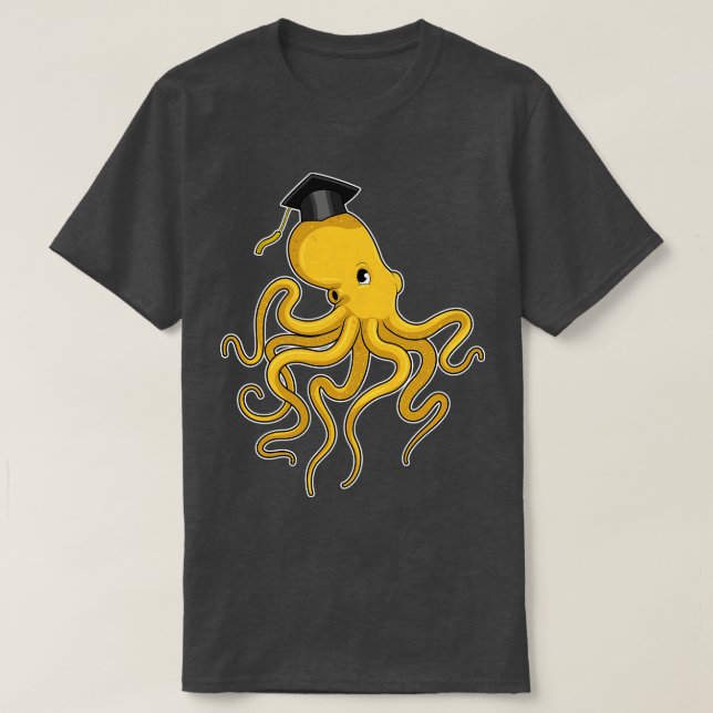 Camiseta El pulpo como estudiante con diploma (Diseño del anverso)