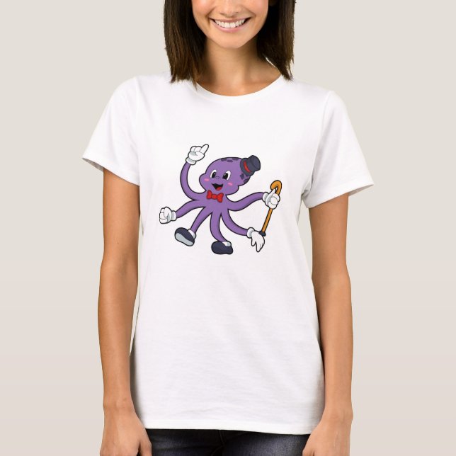 Camiseta El pulpo como mago con Gorra (Anverso)