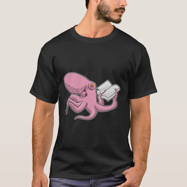 Camiseta El pulpo como nervioso con el libro (Anverso)