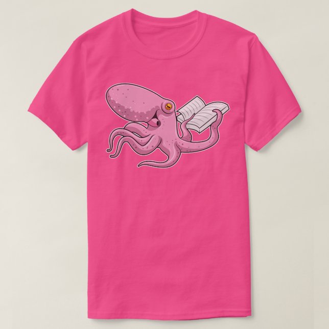 Camiseta El pulpo como nervioso con el libro (Diseño del anverso)