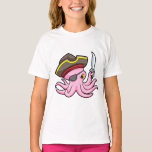 Camiseta El pulpo como pirata con parche de Saber y Ojo