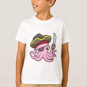 Camiseta El pulpo como pirata con parche de Saber y Ojo