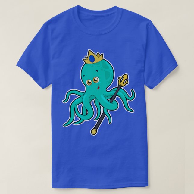 Camiseta El pulpo como rey con tridente (Diseño del anverso)