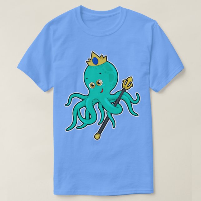 Camiseta El pulpo como rey con tridente (Diseño del anverso)