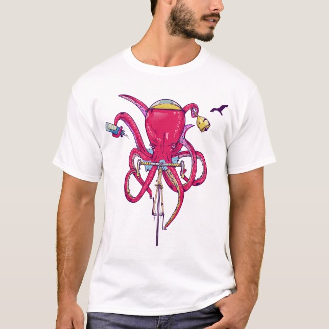 Camiseta El pulpo en bicicleta (Anverso)