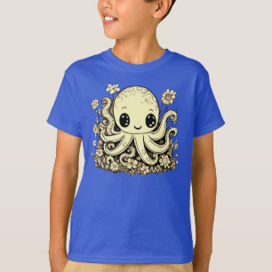 Camiseta El pulpo en el diseño de un animal florido