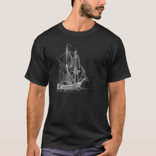 Camiseta El pulpo en las profundidades persiguiendo el barc