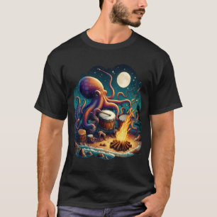Camiseta El pulpo tamborilero cerca del fuego