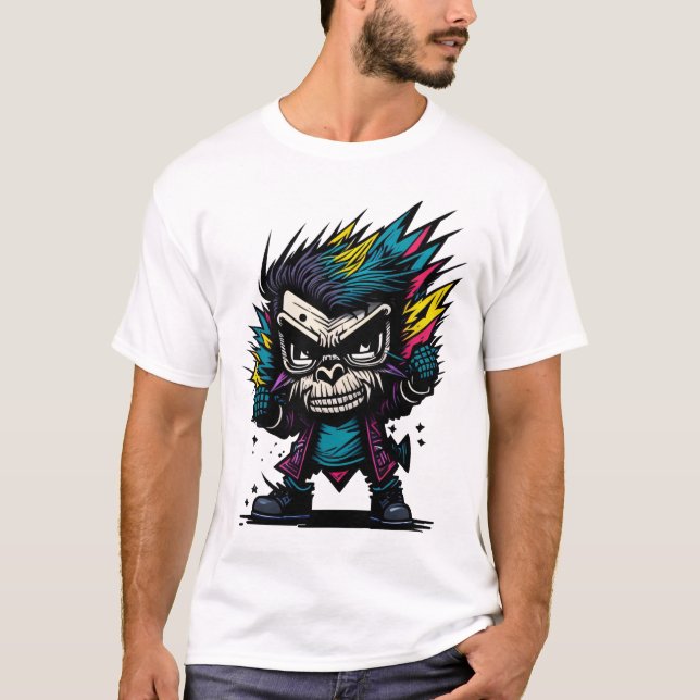 Camiseta ¡El Punk de graffiti Monkey Tee! (Anverso)