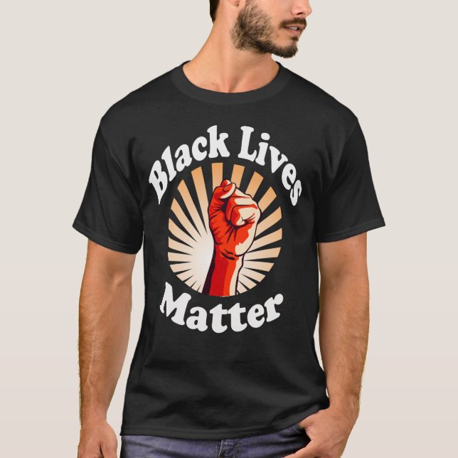 Camiseta El puño rojo las vidas negras importan BLM (Anverso)