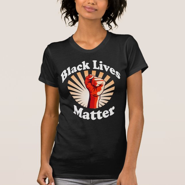 Camiseta El puño rojo las vidas negras importan BLM (Anverso)