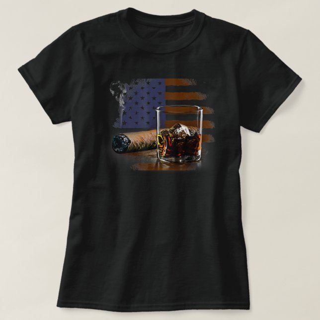 Camiseta El puro y el borbón son un gran regalo para el amo (Diseño del anverso)