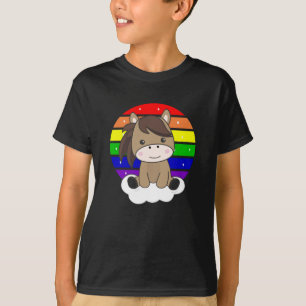 Camiseta El Purpurina del arco iris Kawaii, colorido de cab