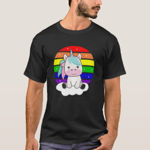 Camiseta El Purpurina del arcoiris de Unicornio Kawaii Unic