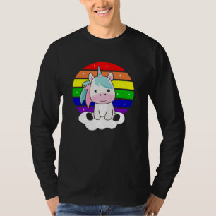 Camiseta El Purpurina del arcoiris de Unicornio Kawaii Unic