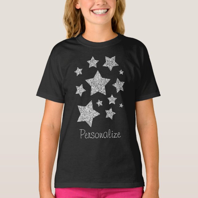 Camiseta El purpurina plateado enciende las estrellas Perso (Anverso)