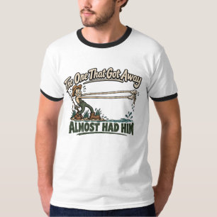 Camiseta El que se le Escapó Casi lo Tenia Humor de Pesca