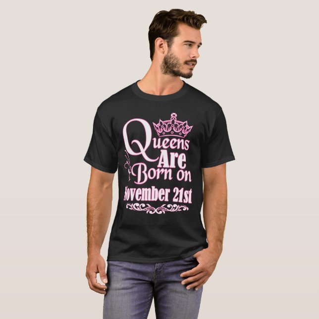 Camiseta El Queens es el 21 de noviembre cumpleaños (Anverso completo)