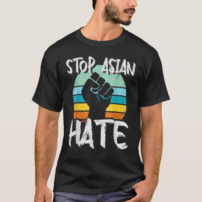Camiseta El racismo anti-asiático: apoyo api para detener e (Anverso)