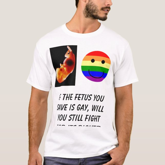 Camiseta el rainbowsmiley, si el feto que usted ahorra es (Anverso)