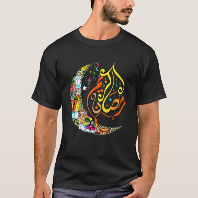Camiseta El Ramadán musulmán Eid Mubarak Islámico Feliz Ram (Anverso)