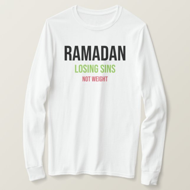 Camiseta El Ramadán pierde pecados no peso (Anverso del diseño)