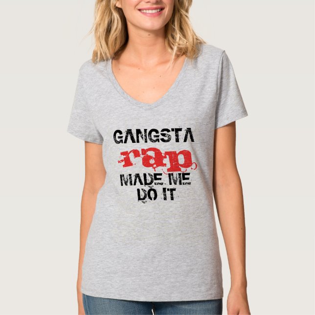 Camiseta El rap de Gangsta hizo que lo hace, diseño (Anverso)