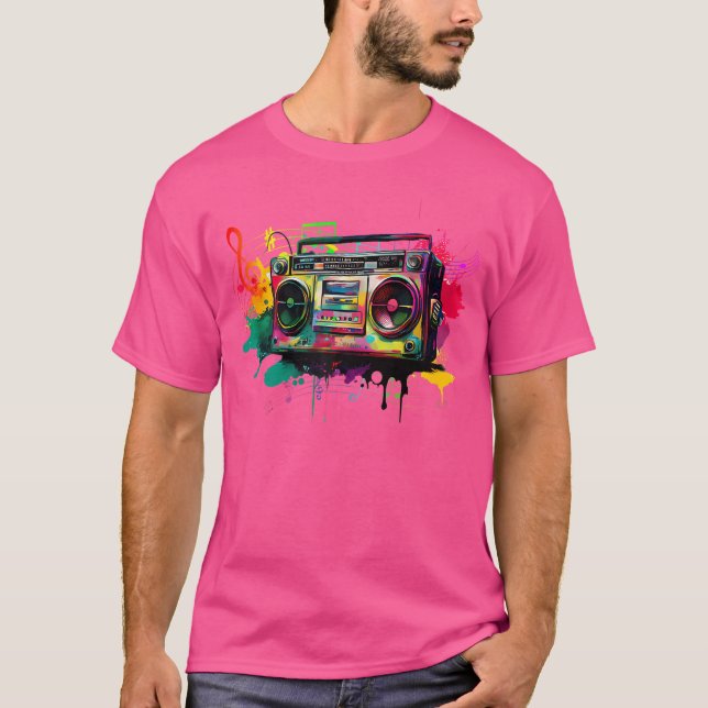 Camiseta El Rap De Hip De Ghetto Blaster 80'S 90 (Anverso)