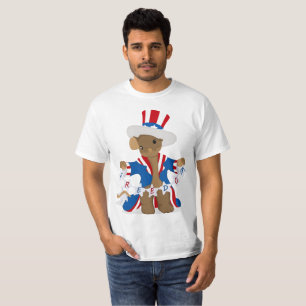 Camiseta El ratón patriótico ama el celebrar de la libert