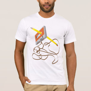 Camiseta el rebobinado de la cinta de casete de los años 8