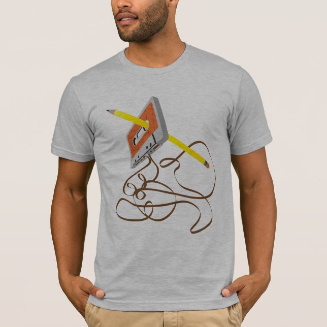 Camiseta el rebobinado de la cinta de los años 80 y (Anverso)