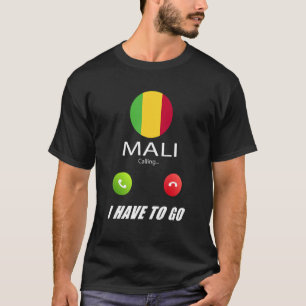 Camiseta El recuerdo de la bandera de Mali que Mali llama