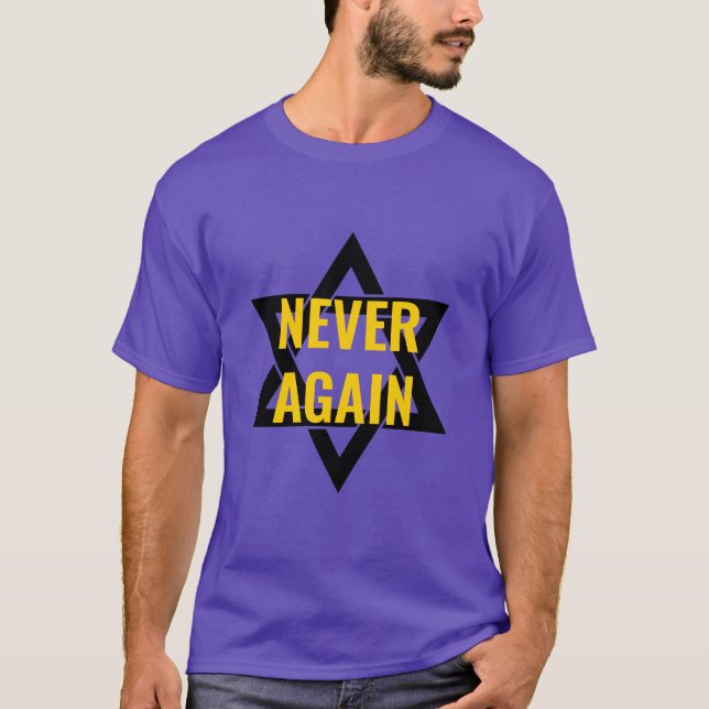 Camiseta El recuerdo del Holocausto NUNCA MÁS (Anverso)