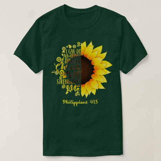 Camiseta El regalo cristiano de girasol mejor mujer religio (Diseño del anverso)