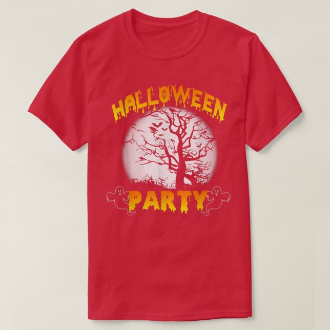 Camiseta El regalo de la fiesta de Halloween Scary Haunted  (Diseño del anverso)