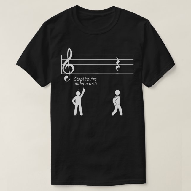 Camiseta El regalo de los músicos de la música se detiene (Diseño del anverso)