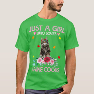 Camiseta El regalo de Maine Coon Cat Lover Sólo un Chica qu