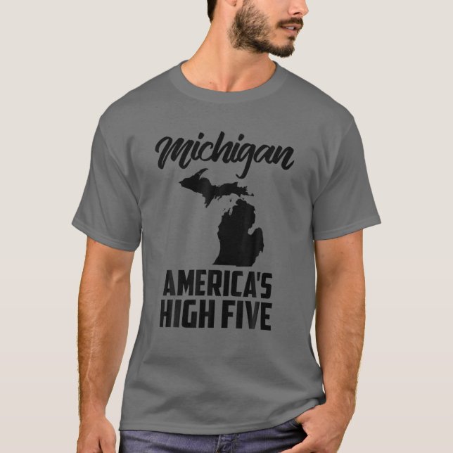 Camiseta El regalo de Michigan de los cinco estados más gra (Anverso)