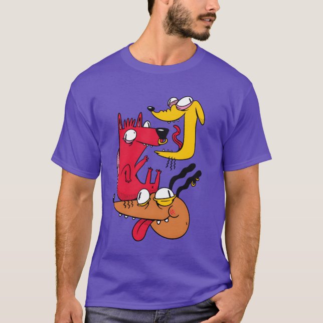 Camiseta El regalo de tres perros locos divertido (Anverso)