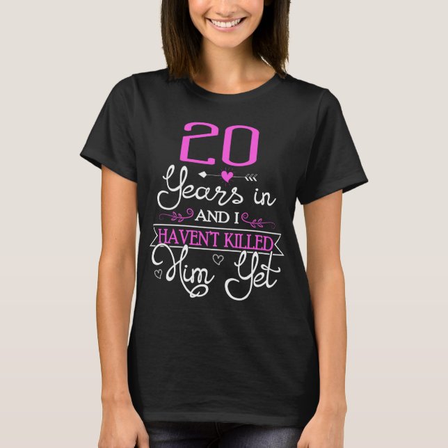Camiseta El regalo del 20° aniversario del Boda para las id (Anverso)