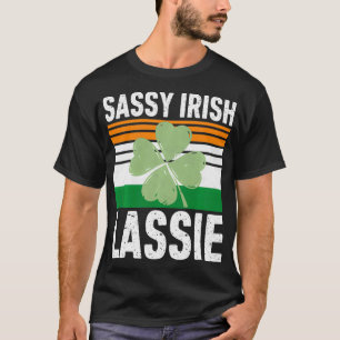 Camiseta El regalo del Día de los Sassy Irish Lassie Funny 