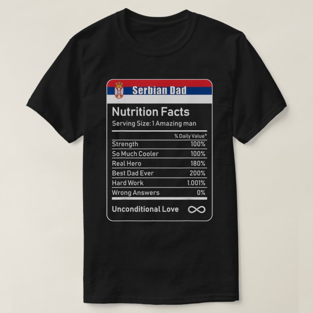 Camiseta El regalo del Día del Padre Serbio de Nutrición (Diseño del anverso)