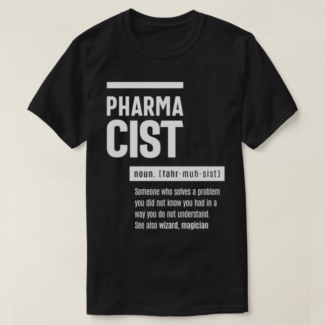 Camiseta El regalo divertido de la definición farmacéutica (Diseño del anverso)