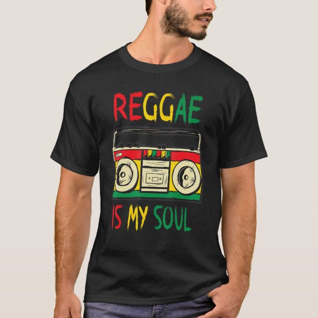 Camiseta El reggae es mi alma, rasta, rastafari, jamaiquino (Anverso)