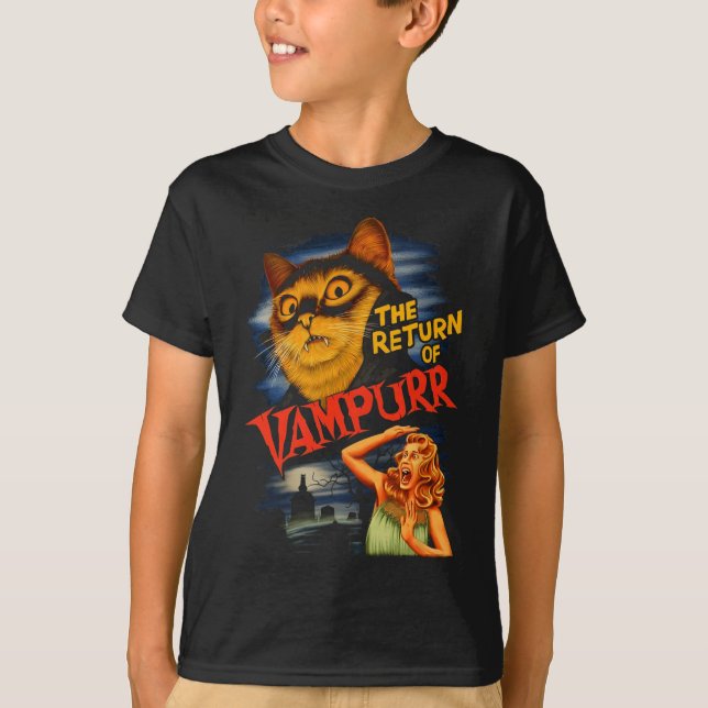 Camiseta El Regreso Del Gato Funny De Vampurr (Anverso)