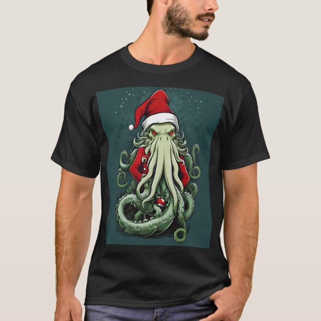 Camiseta El reino Yuletide de Cthulhu: un Navidad aterrador (Anverso)