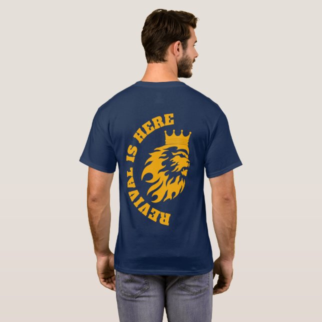 Camiseta El Renacimiento Está Aquí Movida Camisas Azules (Reverso completo)